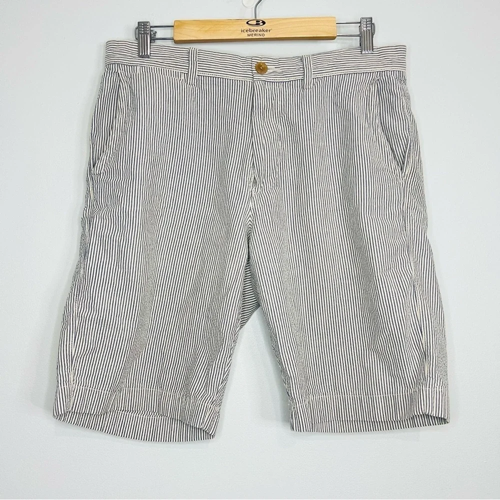 J. Crew Club Searsucker Bermuda Cotton Shorts 32W